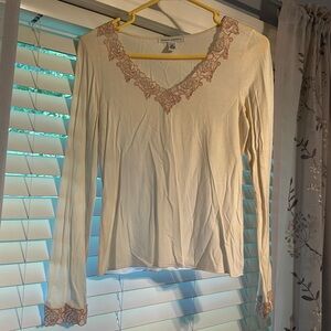 Beautiful cream color with embroidery details jersey